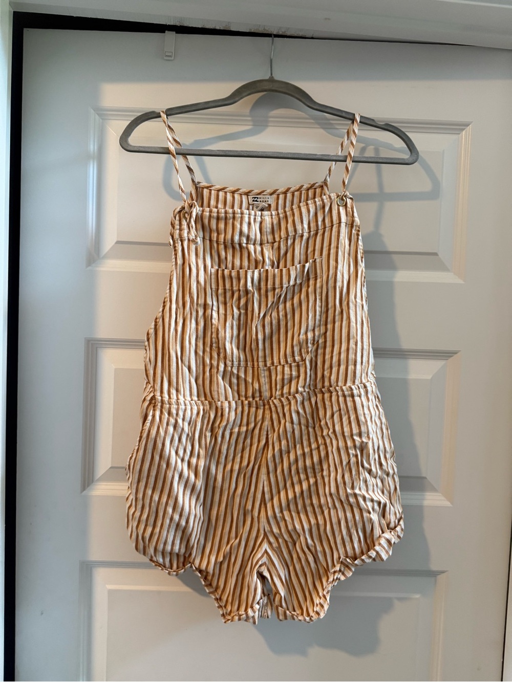 Billabong White & Tan Striped Top